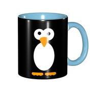 JEJEA Cute Penguin Print 11 Oz Pottery Mug, Ceramic Coffee Cups Elegant Tea Mugs with Gift Box for Women with 6 Colors
