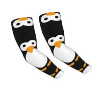 JEJEA Cute Penguin Print Cooling Uv Sun Protection Arm Sleeves For Men Women, Sports Compression Sleeve For Outdoor