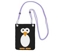 JEJEA Cute Penguin Print Crossbody Phone Bag For Women Men, Adjustable Strap Phone Purse, For Travel Shopping