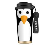 JEJEA Cute Penguin Print Stainless Steel Insulated Mugs, Double Wall Coffee Cups, Coffee Travel Mug for Home Office