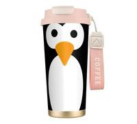 JEJEA Cute Penguin Print Stainless Steel Insulated Mugs, Double Wall Coffee Cups, Coffee Travel Mug for Home Office