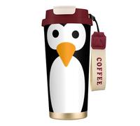 JEJEA Cute Penguin Print Stainless Steel Insulated Mugs, Double Wall Coffee Cups, Coffee Travel Mug for Home Office