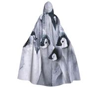 JEJEA Cute penguin1 print Halloween Hooded Cloak Cape Unisex for Cosplay, Christmas Party Favors Witchy Outfits