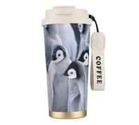 JEJEA Cute Penguin1 Print Stainless Steel Insulated Mugs, Double Wall Coffee Cups, Coffee Travel Mug for Home Office