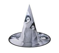 JEJEA Cute Penguin1 Print Women'S Large Witch Hat Witch Hat Witches Hats Halloween Cosplay Party Accessory