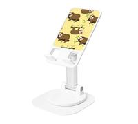 JEJEA Cute Sloths On Yellow Lemons Print Rotating Cell Stand,Cell Phone Stand For Desk,Adjustable Phone Holder, For All Phones