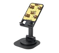 JEJEA Cute Sloths On Yellow Lemons Print Rotating Cell Stand,Cell Phone Stand For Desk,Adjustable Phone Holder, For All Phones