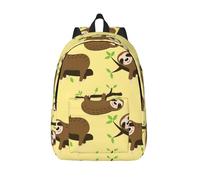JEJEA Cute sloths on yellow lemons print Travel Backpack for Women, Carry On Backpack Laptop Nurse Bag Casual Daypack for Adult