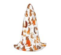 JEJEA Cute Squirrels Print Halloween Cosplay Christmas Party Outfits Hooded Wizard Robe Halloween Cloak Medieval Renaissance