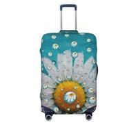 JEJEA Daisy Flowers Print Suitcase Cover Protector Travel Luggage Cover Suitcase Washable Baggage Covers Anti-Scratch