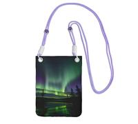 JEJEA Dark Northern Lights Print Crossbody Phone Bag For Women Men, Adjustable Strap Phone Purse, For Travel Shopping
