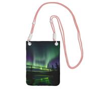 JEJEA Dark Northern Lights Print Crossbody Phone Bag For Women Men, Adjustable Strap Phone Purse, For Travel Shopping