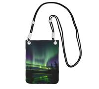 JEJEA Dark Northern Lights Print Crossbody Phone Bag For Women Men, Adjustable Strap Phone Purse, For Travel Shopping