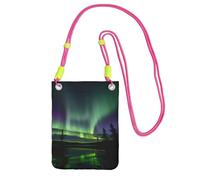 JEJEA Dark Northern Lights Print Crossbody Phone Bag For Women Men, Adjustable Strap Phone Purse, For Travel Shopping