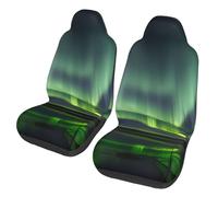 JEJEA Dark Northern Lights Print Universal Car Seat Protector, 2 Pcs Universal Non-Slip Car Accessories Seat Cover For Truck Suv Sea