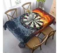 JEJEA Dart Board print Rectangle Tablecloth Wrinkle Free Soft Table Cloth for Dining Christmas Room Decoration