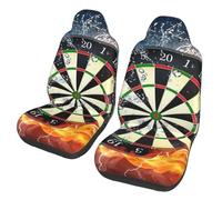 JEJEA Dart Board Print Universal Car Seat Protector, 2 Pcs Universal Non-Slip Car Accessories Seat Cover For Truck Suv Sea
