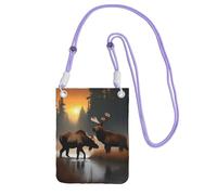 JEJEA Deer Bear Moose Print Crossbody Phone Bag For Women Men, Adjustable Strap Phone Purse, For Travel Shopping