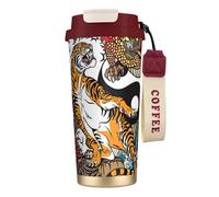 JEJEA Dragon and Tiger Print Stainless Steel Insulated Mugs, Double Wall Coffee Cups, Coffee Travel Mug for Home Office