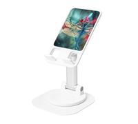 JEJEA Dragonfly On The Flower Print Rotating Cell Stand,Cell Phone Stand For Desk,Adjustable Phone Holder, For All Phones