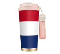 JEJEA Dutch Flag Print Stainless Steel Insulated Mugs, Double Wall Coffee Cups, Coffee Travel Mug for Home Office