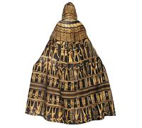 JEJEA Egypts Hieroglyphics Print Sorcerer Robe,Hooded Cloak Cape,Adult Vampire Witch Cape For Halloween Cosplay Costumes