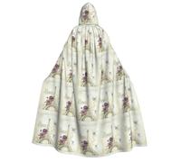 JEJEA Eiffel Tower1 print Halloween Hooded Cloak Cape Unisex for Cosplay, Christmas Party Favors Witchy Outfits