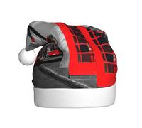 JEJEA England Uk Retro London Telephone Print Gorros De Navidad Para Adultos, Santa Hats For Funny, Novelty Christmas Hats, For Xmas Party