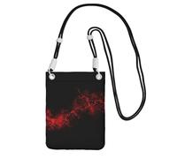 JEJEA Explosion Burst Red Black Print Crossbody Phone Bag For Women Men, Adjustable Strap Phone Purse, For Travel Shopping