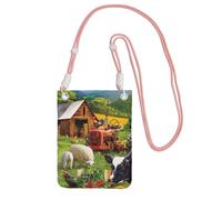 JEJEA Farm Animals Print Crossbody Phone Bag For Women Men, Adjustable Strap Phone Purse, For Travel Shopping