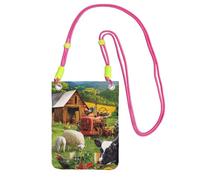 JEJEA Farm Animals Print Crossbody Phone Bag For Women Men, Adjustable Strap Phone Purse, For Travel Shopping