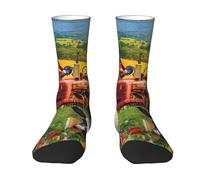 JEJEA Farm Animals print Socks For Men and Women Men's Moisture Control Crew Socks Gifts For Golf, Hunting, Camping