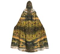 JEJEA Farm with deer print Halloween Hooded Cloak Cape Unisex for Cosplay, Christmas Party Favors Witchy Outfits