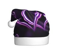 JEJEA Fashional Purple Hearts Print Gorros De Navidad Para Adultos, Santa Hats For Funny, Novelty Christmas Hats, For Xmas Party