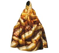 JEJEA Fast Food print Halloween Hooded Cloak Cape Unisex for Cosplay, Christmas Party Favors Witchy Outfits