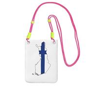JEJEA Finnish Flag Map Print Crossbody Phone Bag For Women Men, Adjustable Strap Phone Purse, For Travel Shopping