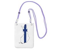 JEJEA Finnish Flag Map Print Crossbody Phone Bag For Women Men, Adjustable Strap Phone Purse, For Travel Shopping