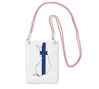 JEJEA Finnish Flag Map Print Crossbody Phone Bag For Women Men, Adjustable Strap Phone Purse, For Travel Shopping