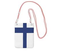 JEJEA Finnish Flag Print Crossbody Phone Bag For Women Men, Adjustable Strap Phone Purse, For Travel Shopping