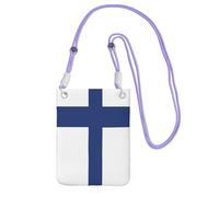 JEJEA Finnish Flag Print Crossbody Phone Bag For Women Men, Adjustable Strap Phone Purse, For Travel Shopping