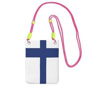 JEJEA Finnish Flag Print Crossbody Phone Bag For Women Men, Adjustable Strap Phone Purse, For Travel Shopping