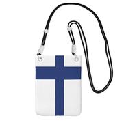 JEJEA Finnish Flag Print Crossbody Phone Bag For Women Men, Adjustable Strap Phone Purse, For Travel Shopping