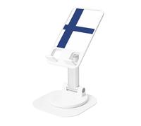 JEJEA Finnish Flag Print Rotating Cell Stand,Cell Phone Stand For Desk,Adjustable Phone Holder, For All Phones