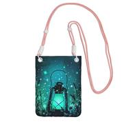 JEJEA Fireflies And Lantern Print Crossbody Phone Bag For Women Men, Adjustable Strap Phone Purse, For Travel Shopping