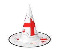 JEJEA Flag Map Of Georgia Print Women'S Large Witch Hat Witch Hat Witches Hats Halloween Cosplay Party Accessory