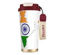 JEJEA Flag Map of India Print Stainless Steel Insulated Mugs, Double Wall Coffee Cups, Coffee Travel Mug for Home Office