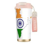 JEJEA Flag Map of India Print Stainless Steel Insulated Mugs, Double Wall Coffee Cups, Coffee Travel Mug for Home Office