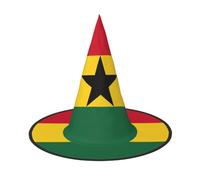 JEJEA Flag Of Ghana Print Women'S Large Witch Hat Witch Hat Witches Hats Halloween Cosplay Party Accessory