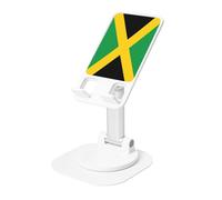 JEJEA Flag Of Jamaica Print Rotating Cell Stand,Cell Phone Stand For Desk,Adjustable Phone Holder, For All Phones