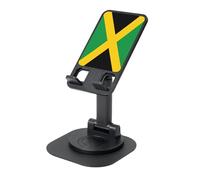 JEJEA Flag Of Jamaica Print Rotating Cell Stand,Cell Phone Stand For Desk,Adjustable Phone Holder, For All Phones